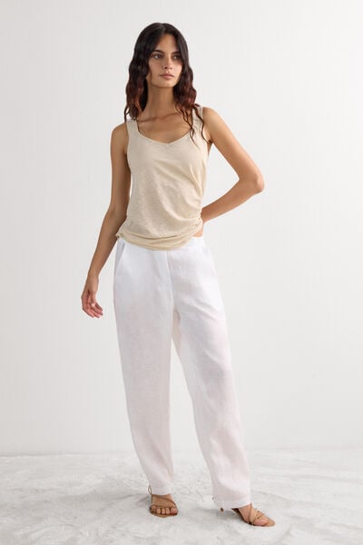 Pantalone in Tela di Lino The Pure Linen