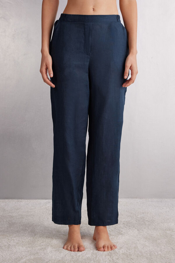 Plain-Weave Linen Trousers