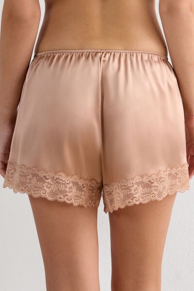 Silk Shorts with Lace