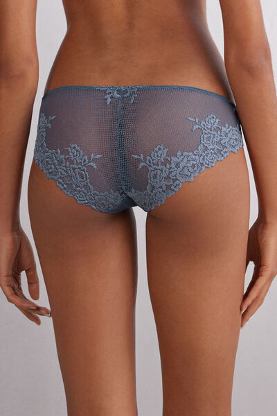 Damen Slip Pretty Flowers mit Spitze und floralem Muster