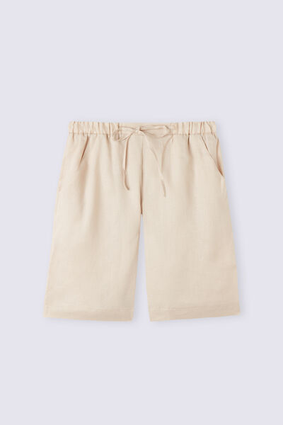Linen Canvas Bermuda Shorts