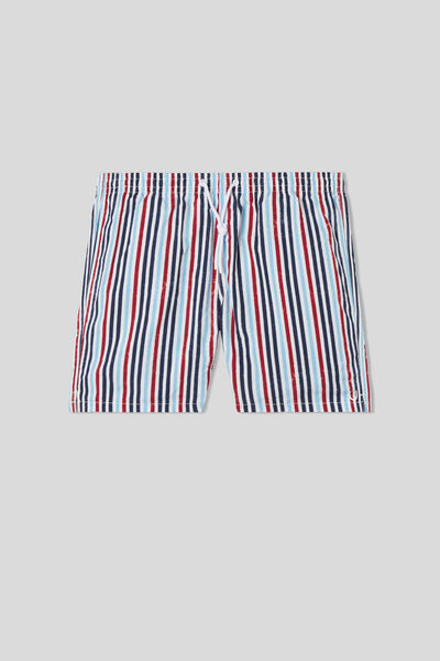 Multi-Colour Striped Swim Trunks