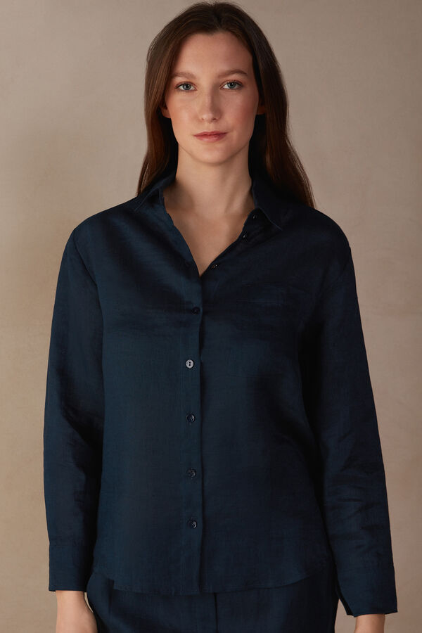 Plain-Weave Linen Shirt