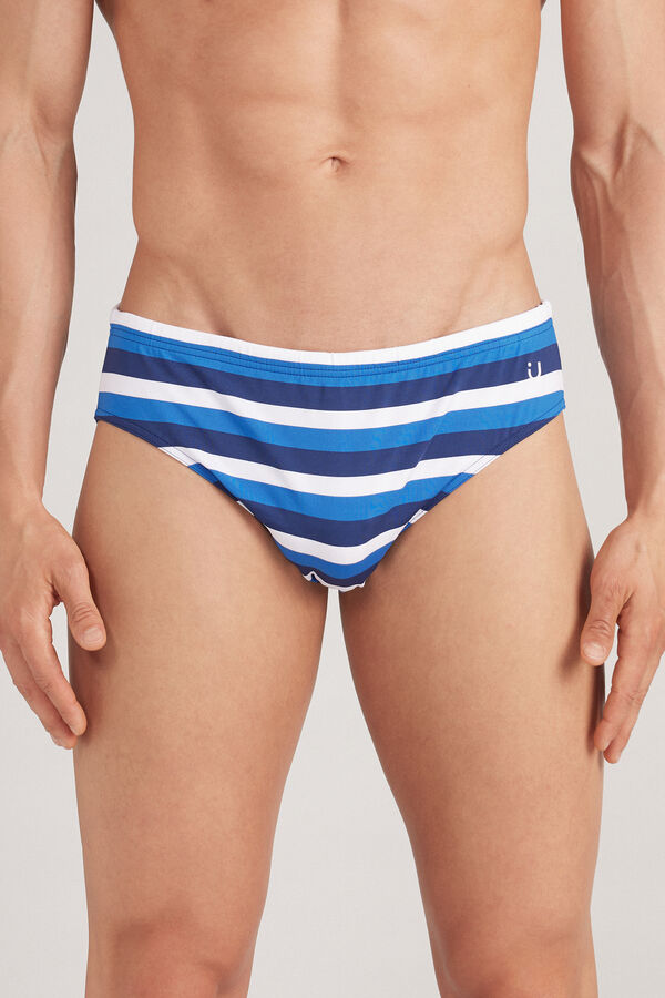 Slip de bain imprimé rayé