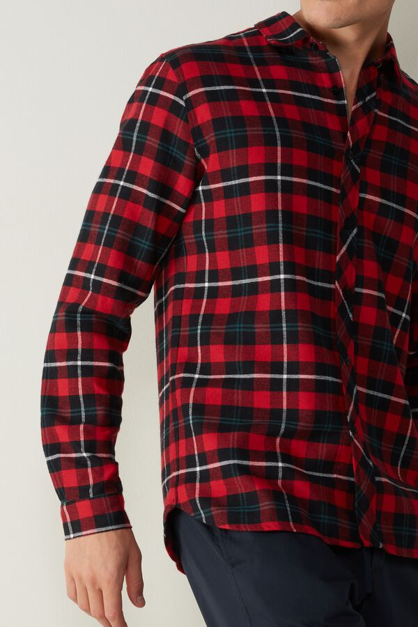 Camisa en Tela de Algodón Perchado