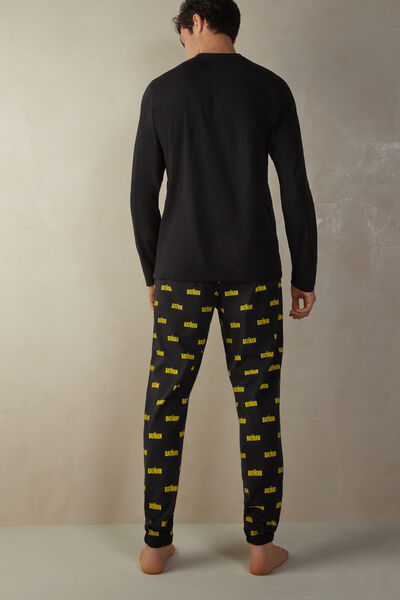 Lång pyjamas i bomullsjersey med Batman-tryck
