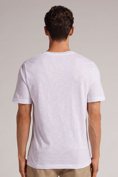 T-shirt en coton flammé