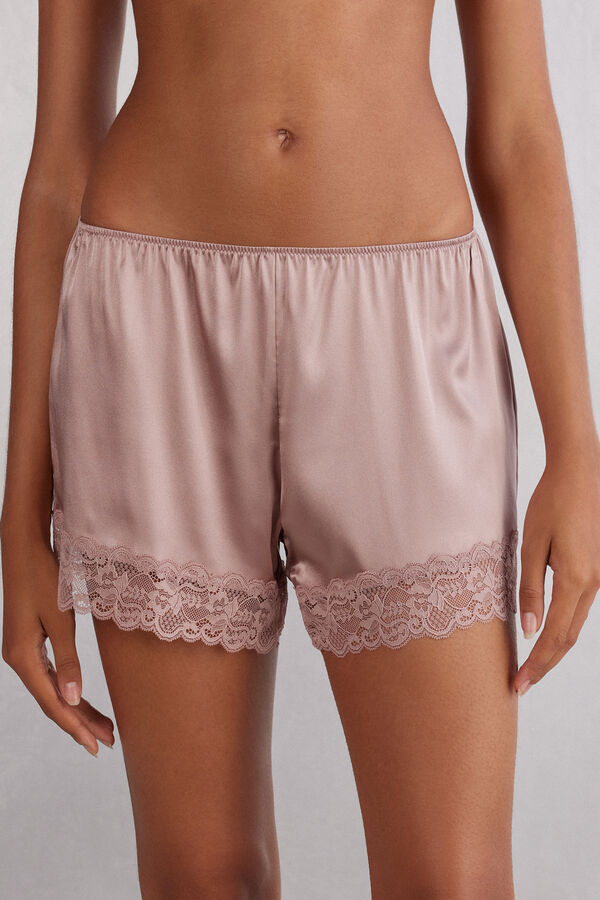 Silk Shorts with Lace