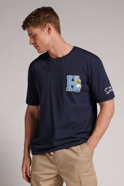 The Simpsons Cotton T-Shirt with Homer Patch