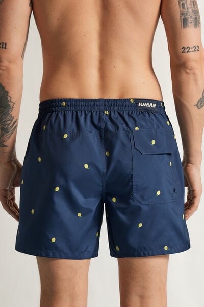Short de bain r&eacute;versible &agrave; imprim&eacute; citron