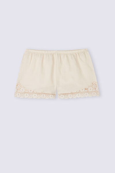 Romance Yourself Linen and Lace Shorts