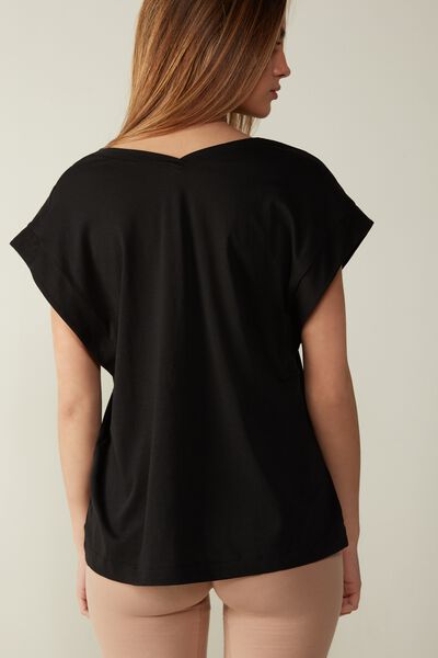 Short Sleeve Sweater in Supima® Ultrafresh Cotton with Cap Sleeves
