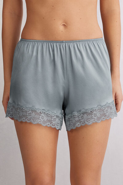 Silk Shorts with Lace