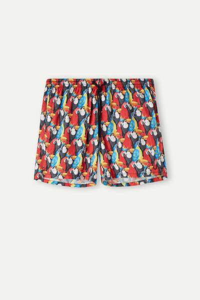 Parrot-Print Swim Shorts