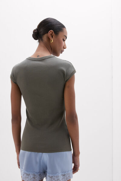 Maglia Manica Corta in Cotone Superior a Costine