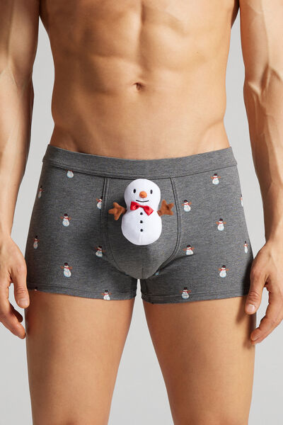 Snowman Teddy Stretch Supima® Cotton Boxers