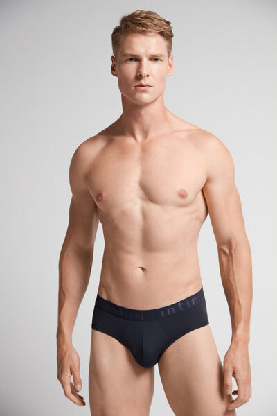 Microfiber Briefs with Logo Detail