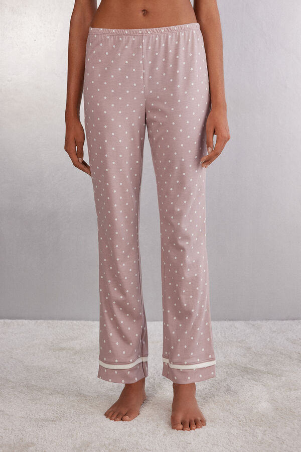 Pantaloni Lunghi Cotone Soft Pois