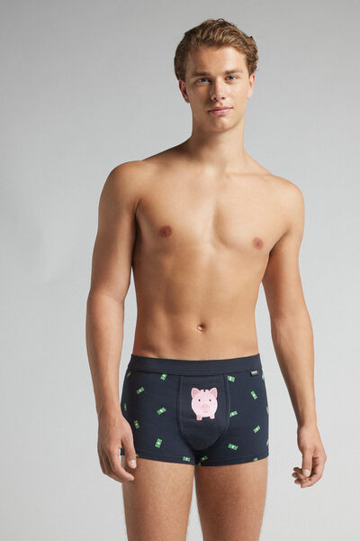 Boxershorts aus Superior-Baumwolle mit Dollar- und Sparschweinprint