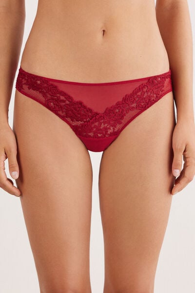 Tanga femme en dentelle florale
