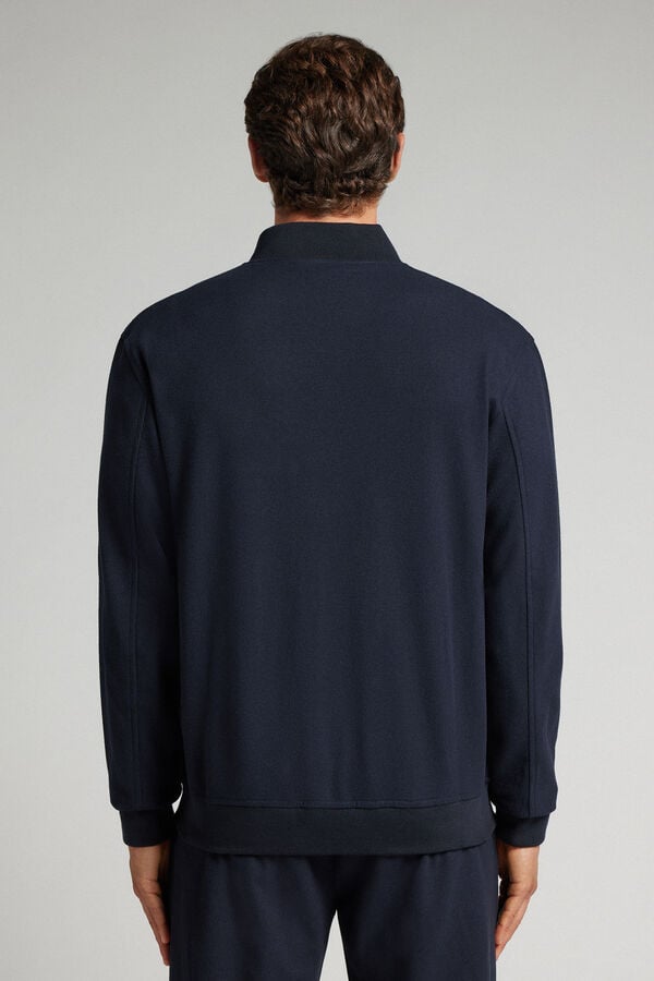 フェルト調ファブリック ファスナー付き ボンバージャケット