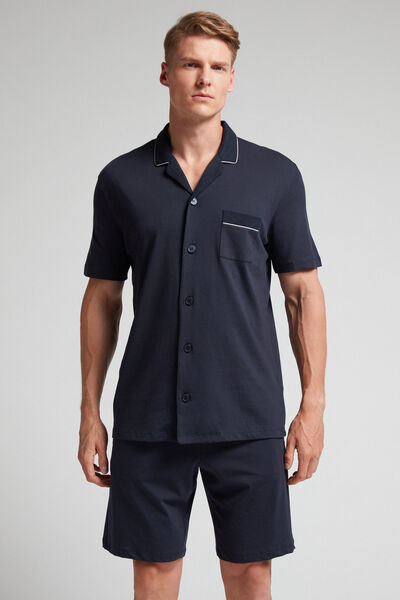 Short Superior Cotton Button-Up Pyjamas
