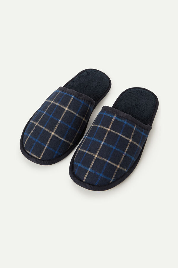 Blue Check Slippers