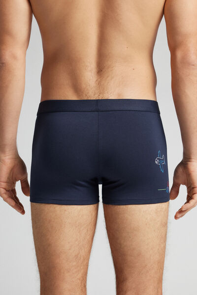 Boxer van Katoen Superior met Super Dad-print