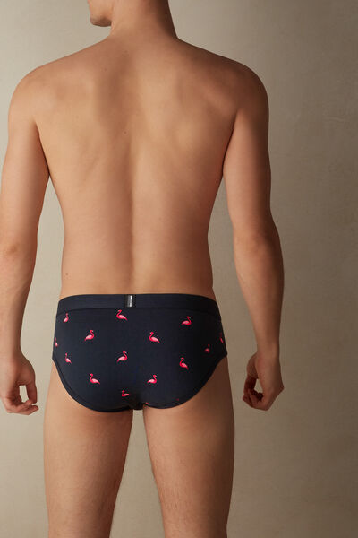 Slip mit Flamingo-Print aus elastischer Supima®-Baumwolle