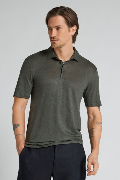 Polo manches courtes en lin