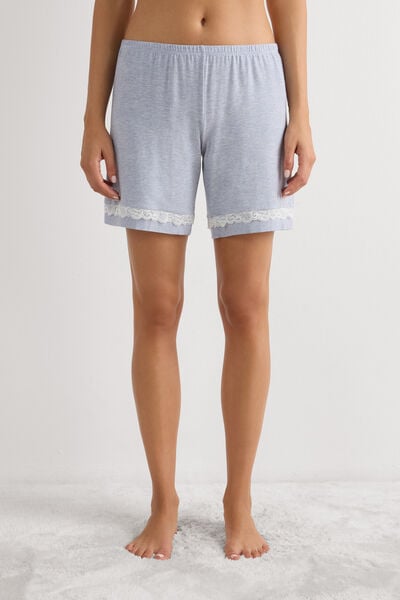 Pantaloncino in Modal con Dettagli in Pizzo