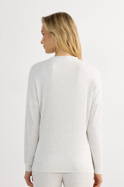 Maglia Manica Lunga Aperta Davanti in Modal Chic Comfort