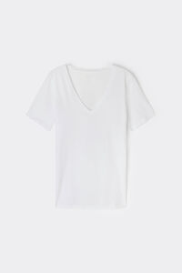 Short-Sleeved V-Neck Ultrafresh Cotton Top