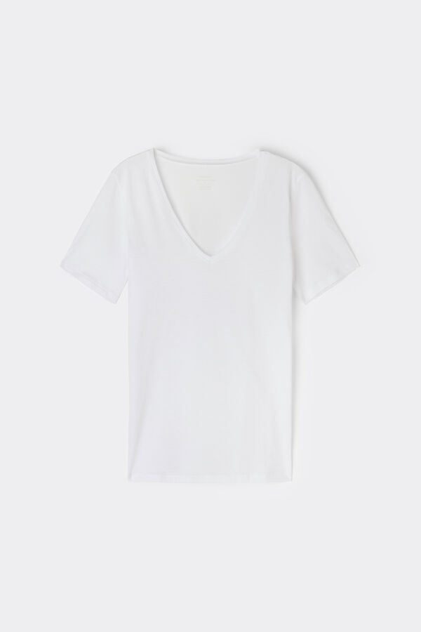 Short-Sleeved V-Neck Ultrafresh Cotton Top