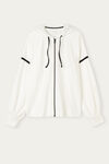 White Cocooning Cotton Fleece and Modal Top