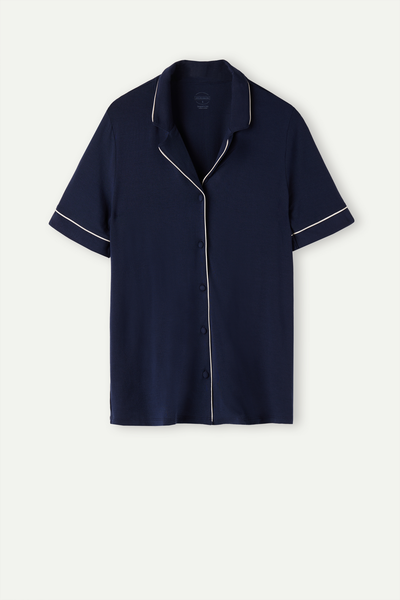 Short Sleeve Button Up Shirt in Modal