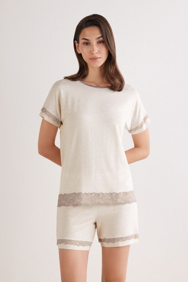 Short Modal and Lace Pyjamas