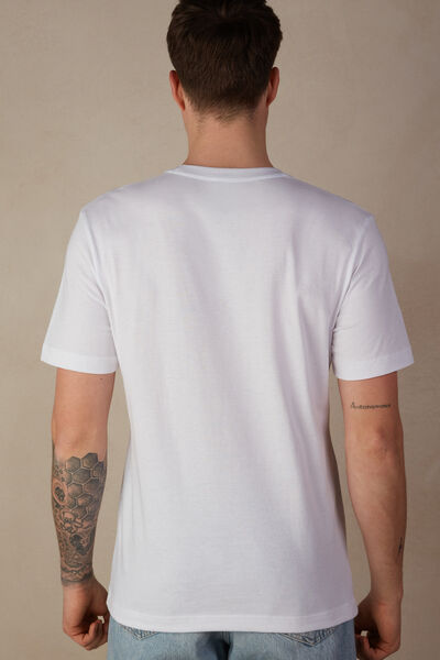 T-shirt Bawełniany z Nadrukiem Smerfów Italian Style
