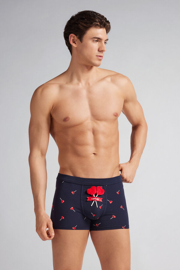 Plüss Superior Pamut Boxer Szíves Nyalókákkal
