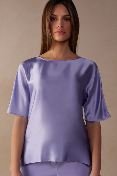 Short-Sleeved Silk and Modal Top