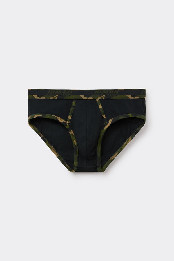 Slip aus Superior-Baumwolle mit Camouflage-Abschlüssen