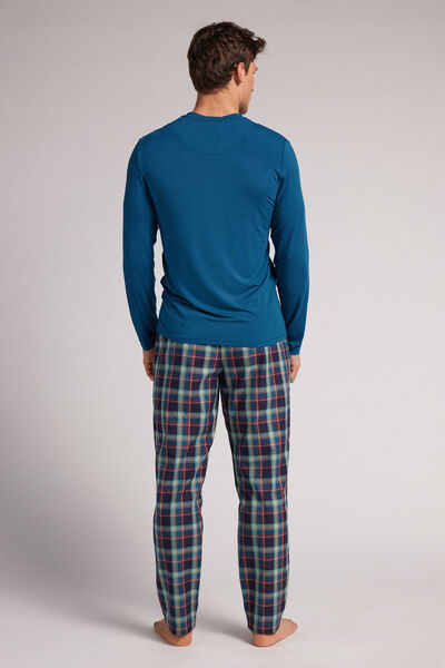 Langer Pyjama aus Mikromodal und Baumwollstoff