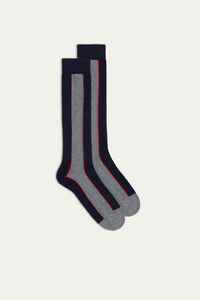 Long Socks in Patterned Warm Cotton