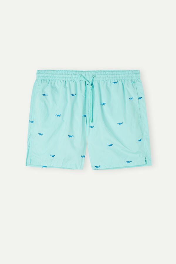 Boxer de bain avec broderie requins