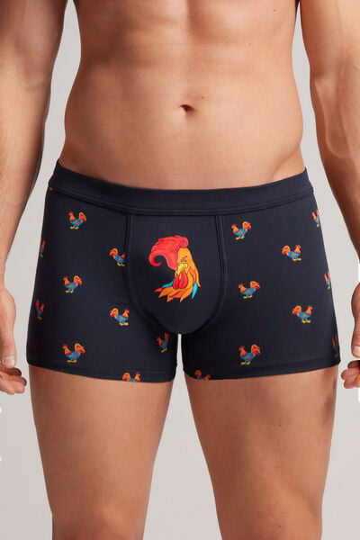 Boxers em Algodão Supima® Elástico Estampado de Galos