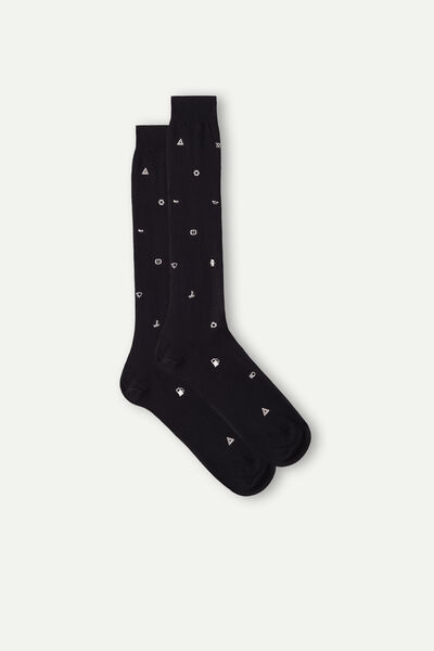 Dlouhé Ponožky ze Vzorované Bavlny