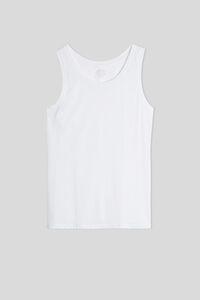 Tanktop met Ronde Hals van Onafgewerkte Superieur Katoen