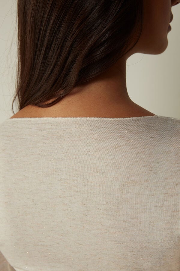 Maglia Girocollo in Modal Light con Cashmere Lamè