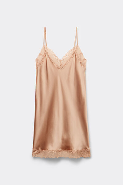 Silk Slip with Lace Insert Detail