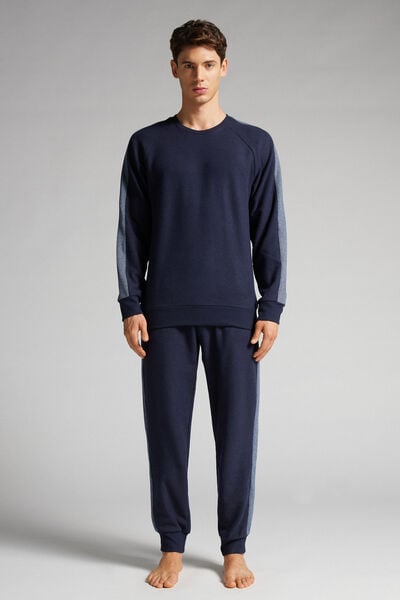 Full Length Tricot Pajamas with Side Stripes